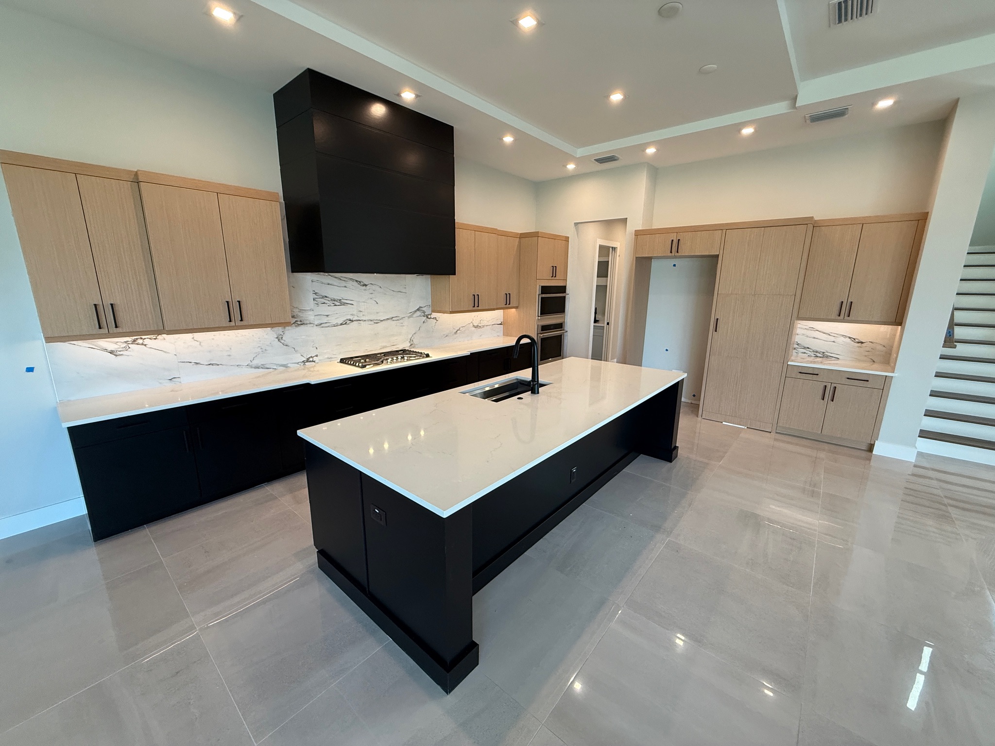 Powder room floating vanity quartz top Tampa