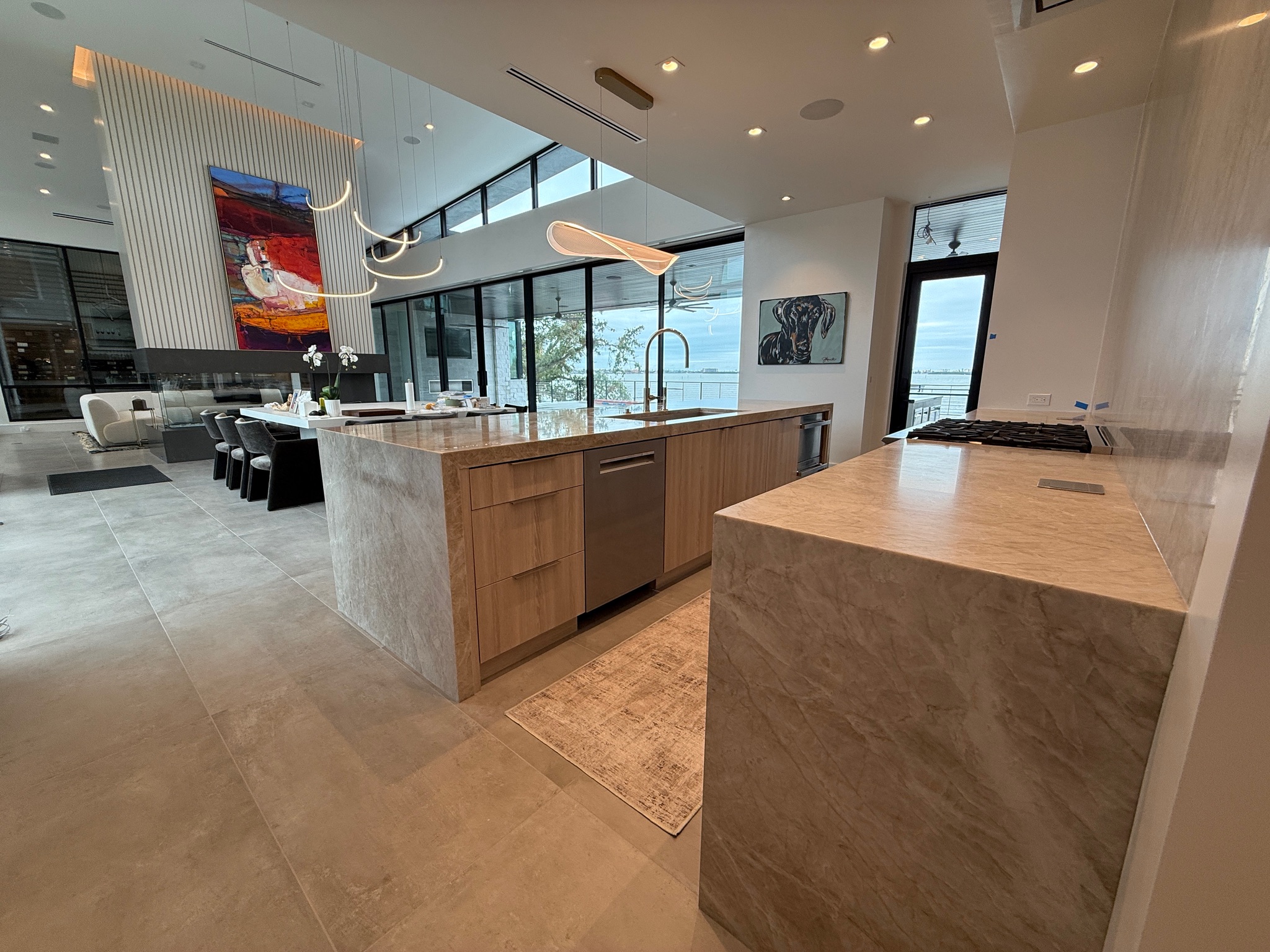 Veterinary clinic quartz reception counter