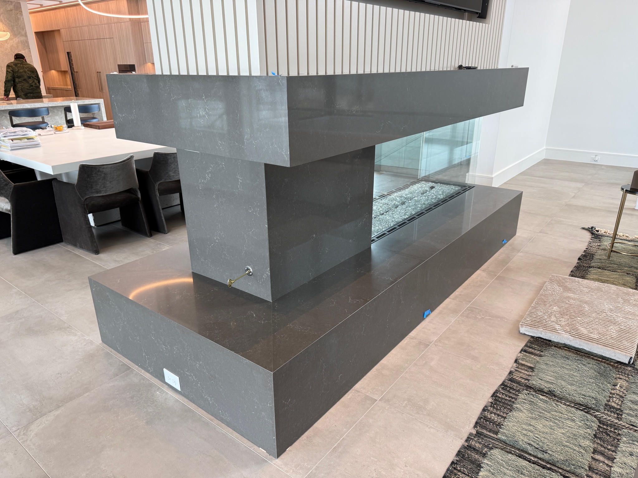 Mudroom bench quartzite top fabrication