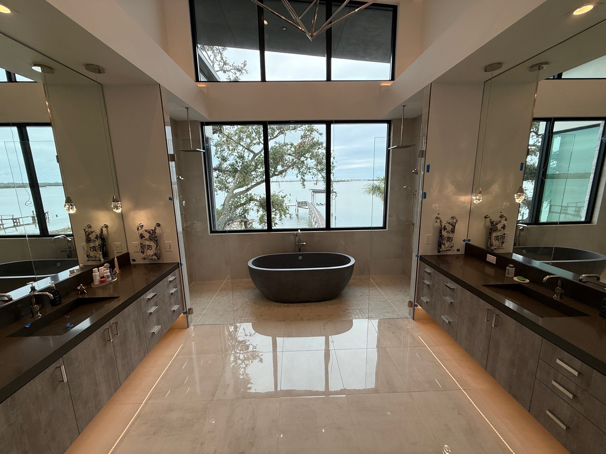 Spa shower marble slab walls Tampa Bay