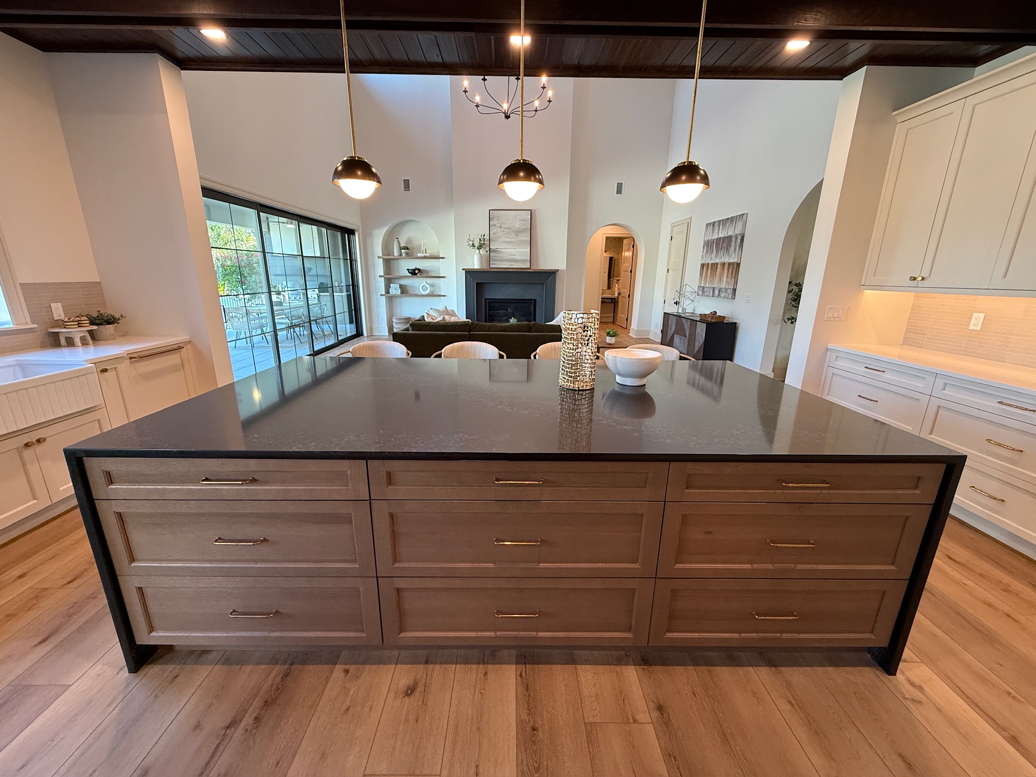 Kitchen island granite countertop with breakfast bar
