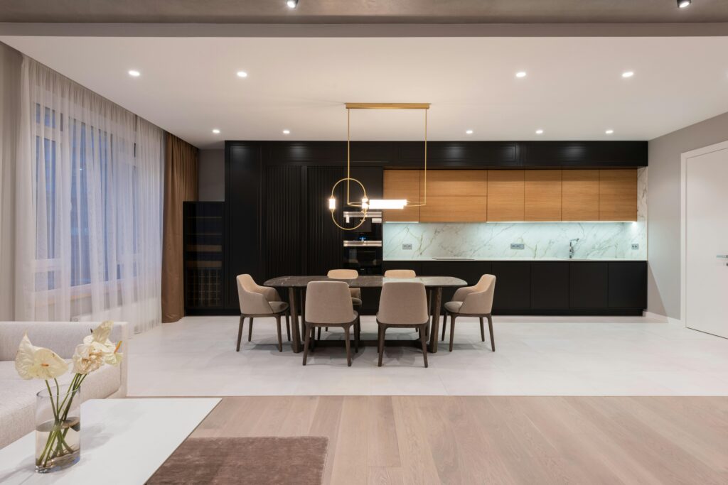 Luxury kitchen with stone countertops